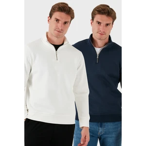 Pamuklu Regular Fit Dik Yaka 2'li Paket Sweat Erkek Sweat 59052592S2