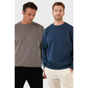 Regular Fit Bisiklet Yaka Şardonlu 2'li Paket Sweat Erkek Sweat 5905255S2