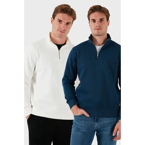 Pamuklu Regular Fit Dik Yaka 2'li Paket Sweat Erkek Sweat 59052592S2