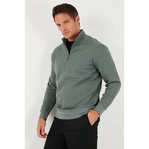 Pamuklu Regular Fit Yarım Fermuarlı Dik Yaka Sweat Erkek Sweat 5905716