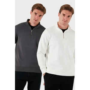 Pamuklu Regular Fit Dik Yaka 2'li Paket Sweat Erkek Sweat 59052592S2