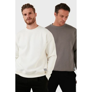 Regular Fit Bisiklet Yaka Şardonlu 2'li Paket Sweat Erkek Sweat 5905255S2