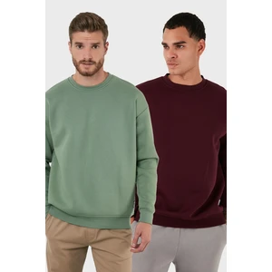 Regular Fit Bisiklet Yaka Şardonlu 2'li Paket Sweat Erkek Sweat 5905255S2