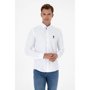 U.s. Polo Assn. Erkek Beyaz Gömlek Desenli 50317249-VR013