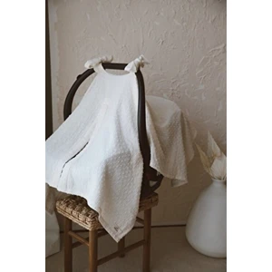 BabyKAR Ponponlu Bebek Puset Örtüsü %100 Pamuk Müslin