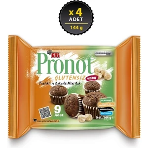 Pronot Glutensiz Fındıklı ve Kakaolu Mini Kek 144 G x 4 Adet