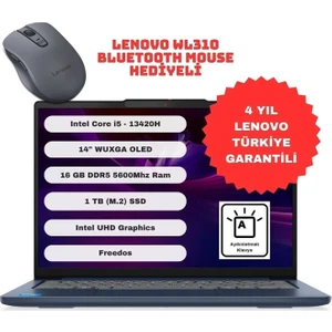 Ideapad Slim 5 Intel Core i5 13420H 16GB 1TB SSD Freedos 14" WUXGA OLED Taşınabilir Bilgisayar 83HR0049TR