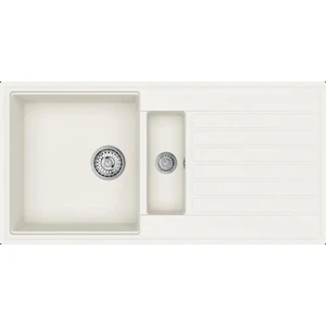 - CLIFF 60 B-TQ WHITE - Ankastre Granit Eviye - Beyaz - 86 cm - 115380002