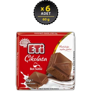 Çikolata Bol Sütlü Kare 60 G x 6 Adet