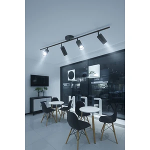 Spoti 4'lü Siyah Renk (Beyaz Işık) Modern Tasarım Salon - Mutfak - Banyo Spot Ledli Sıralı Avize