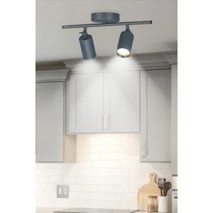 Spoti 2'li Antrasit Renk (Beyaz Işık) Modern Tasarım Cafe - Mutfak - Banyo Spot Ledli Sıralı Avize