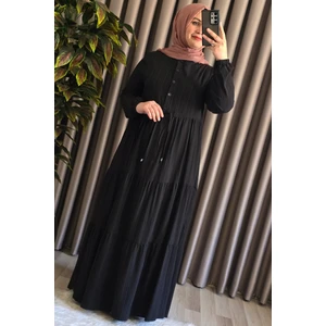 Elmas Tesettür Kadın Tesettür Giyim Büyük Beden Gofre Elbise