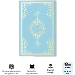 Hafız Boy Kur'an-I Kerim (2 Renkli, Mavi, Mühürlü)