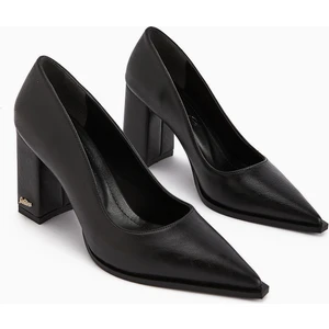 Lucy Siyah Kalın Topuklu Ayakkabı Kadın Stiletto