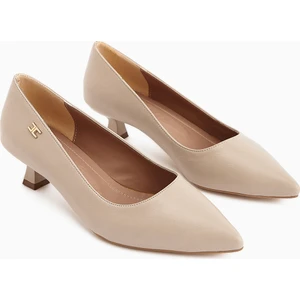 Wera Bej Kısa Topuklu Ayakkabı Kadın Stiletto