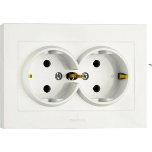 Grano Beyaz İkili Topraklı Priz Çerçeveli