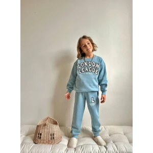Sacro Kids London Lig Baskılı Şardonlu 3 Iplik Sweatshirt-Eşofman Altı Kışlık Erkek Çocuk Takım