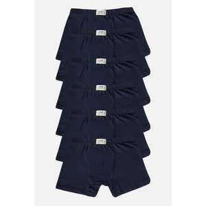 Arma Yıldız Erkek Çocuk Düz Pamuklu Likralı Lacivert Boxer 6'lı Paket