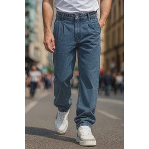 Cedy Denim Erkek Pileli Yüksek Bel Bol Kesim Baggy Loose Fit Jean PANTOLON-C354