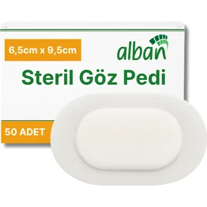 Steril Göz Pedi, Nonwowen 6,5cmx9,5cm Gözpedi, Steril Tekli Paketlerde 50'li Kutu Içerisinde