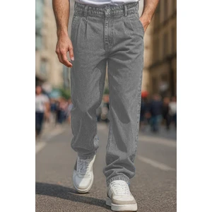 Cedy Denim Erkek Pileli Yüksek Bel Bol Kesim Baggy Loose Fit Jean PANTOLON-C354