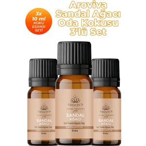 Sandal Ağacı Oda Kokusu 3'lü Set- Doğal Esansiyel Uçucu Yağ, Difüzör Esansı, Buhurdanlık Yağı