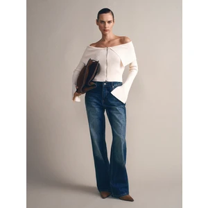 60252 Fermuarlı Fitilli Triko Top-Natural