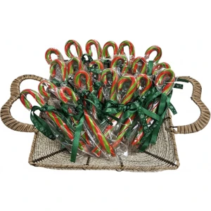 Gaga Mümessillik Yılbaşı Baston Şeker 20 Adet 25 gr Hediyelik Yeşil Kırmızı