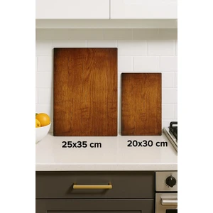 Miabella Home 2 ‘li Cam Kesme Tahtası 20X30 & 25X35 cm Cam Doğrama Tahtası Sofra & Mutfak Sunum Tahtası Kesme Tahtası