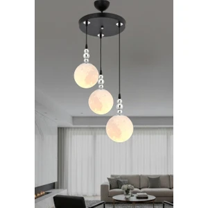 Krater 3’lü 3D Başlıklı Sarkıt Avize – Modern Dekoratif Aydınlatma