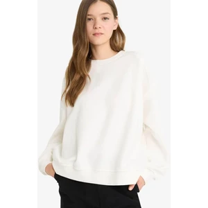 Oversize Geniş Kalıp Bisiklet Yaka Basic Düz Sweatshirt A4177AX25WN