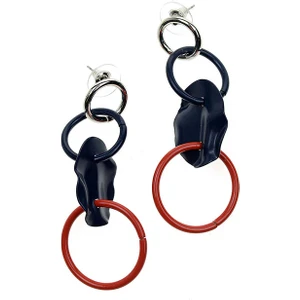 Halka Detaylı Ve Lacivert Küpe Standart Renk Y1986315_089