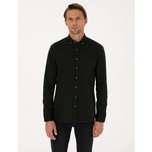 Pierre Cardin Erkek Haki Regular Fit Uzun Kollu Gömlek 50316736-VR027