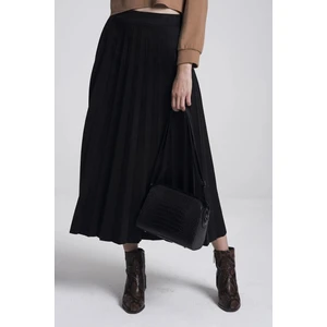 Piliseli Süet Tam Boy Etek