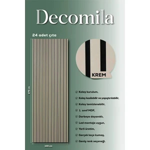 Mdf Ahşap Akustik Duvar Paneli 100X275 cm -Krem