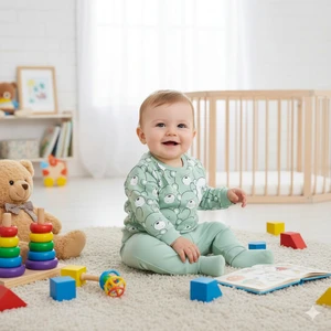 Erkek Bebek 9-24 Ay Ayılı Erkek Takım