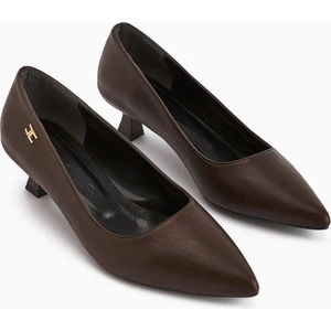 Wera Kahve Kısa Topuklu Ayakkabı Kadın Stiletto