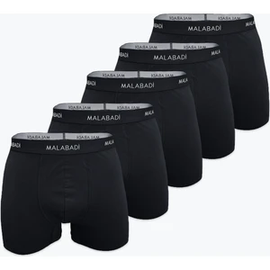 Erkek Siyah 5 Li Paket Pamuk Elastan Boxer 5M075