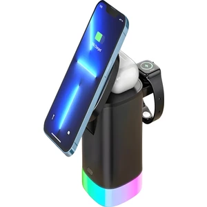 15W Manyetik 3'ü 1 Arada Hızlı Kablosuz Rgb Şarj Cihazı