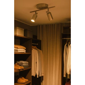 Spoti 2'li Gri Renk (Gün Işığı) Modern Tasarım Cafe - Mutfak - Banyo Spot Ledli Sıralı Avize