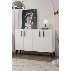 Cantek Dizayn 8190KM-128CT Konsol,kahve Köşesi,ayakkabılık,ofis Evrak Dolabı,mutfak Kiler Dolabı,tv Ünitesi-Beyaz-Siyah