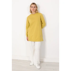 Basic Bisiklet Yaka Armalı Kısa Tunik