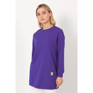 Basic Bisiklet Yaka Armalı Kısa Tunik