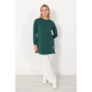 Basic Bisiklet Yaka Armalı Kısa Tunik