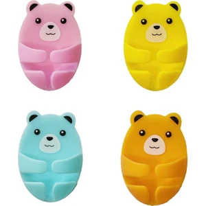 May's Nest May’s Nest Sevimli Hayvan Figürlü Fiş Tutucu Askı – 4’lü Yapışkanlı Duvar Askısı Seti (Delmeden Montaj, Renkli ve Dayanıklı)