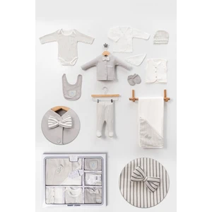 Erkek Bebek %100 Pamuk Yenidoğan Kutulu 10 Parça Hastane Çıkış Seti