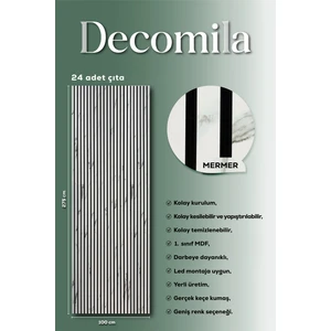 Mdf Ahşap Akustik Duvar Paneli 100X275 cm - Mermer (PVC)