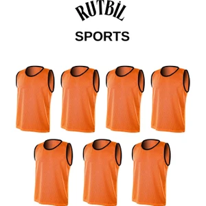 Rutbil Sports Yetişkin Turuncu 7'li Halı Saha Yeleği-Halı Saha Bip 7'li- Antrenman Yeleği Turuncu 7'li