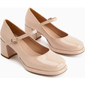 Junis Bej Rugan Kadın Platform Topuklu Ayakkabı