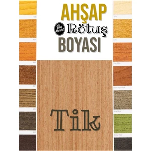 Flea Market Ahşap Rötuş Boyası - Tik Renk - 25ML , Fırçalı Cam Şişede Mobilya Masa Sandalye Sehpa Çizik Onarıcı
